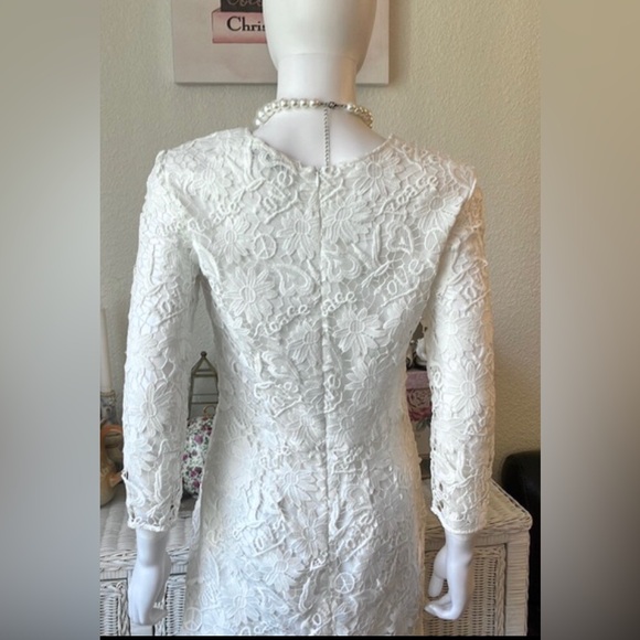 Sandro crochet lace midi dress white color Sandro size 3 = US size 8 NWT - Picture 5 of 14